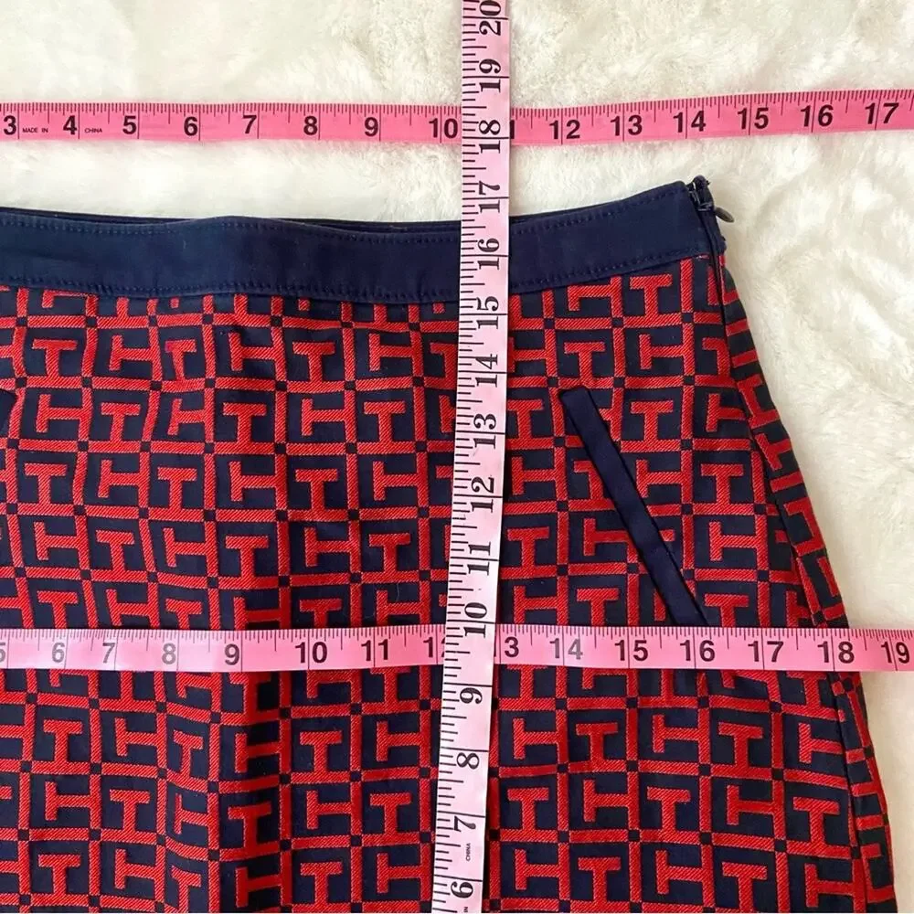 Tommy Hilfiger Blue And Red Logo Mini Skirt Size 2